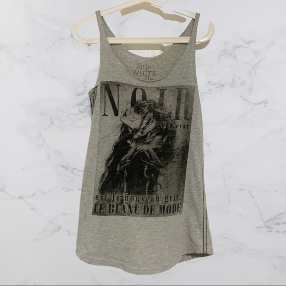 Little White Lie Tops - LITTLE WHITE LIE | Grey Print Singlet Tank